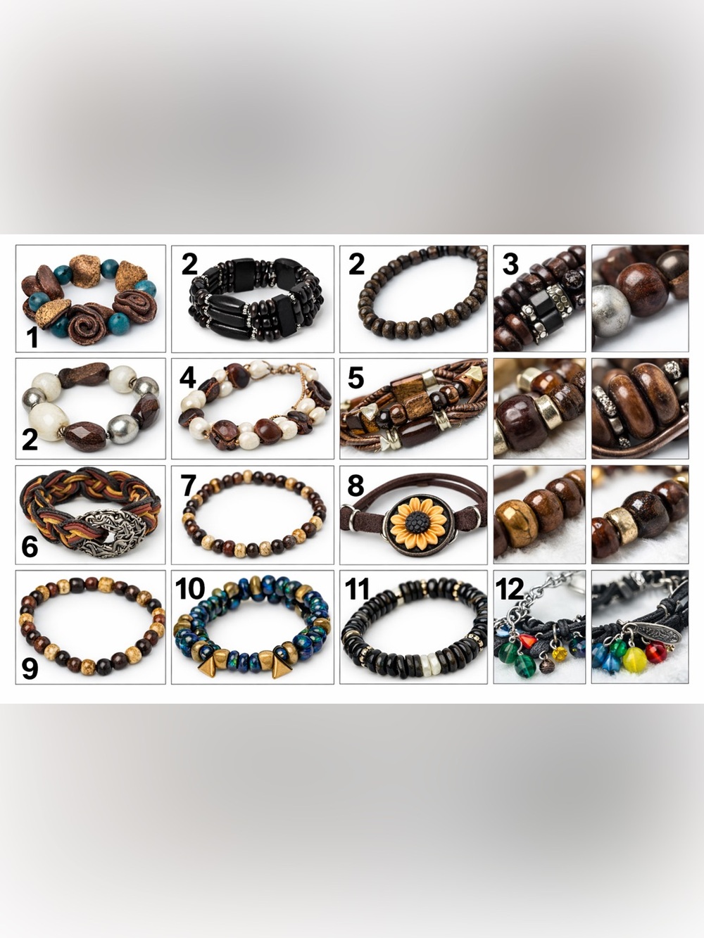 Wooden & Brown tone bracelet sets-Pick 3